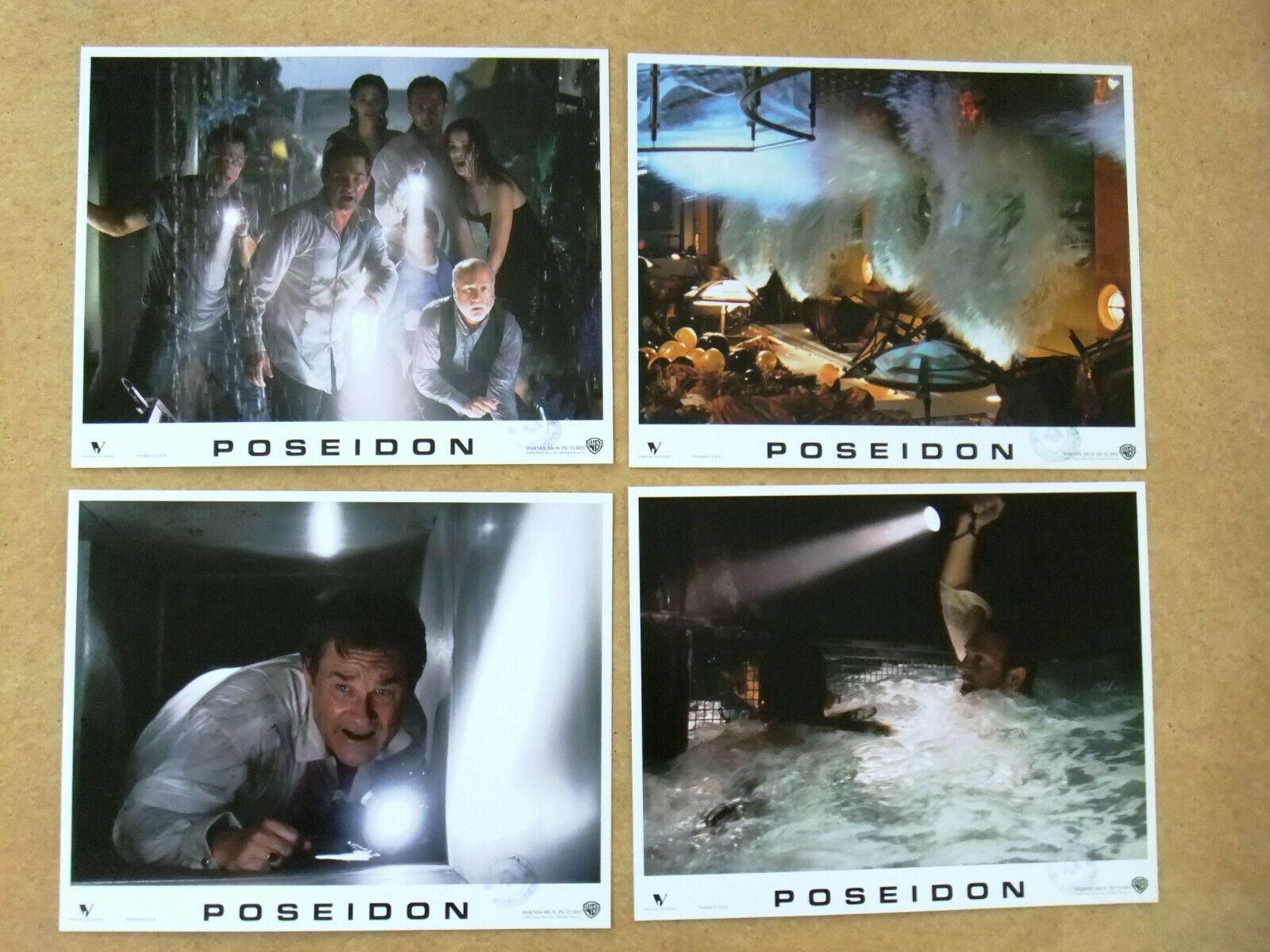 Poseidon (kurt Russell) 11 X 14" Original Set Of 8 Film Lobby Card 2000s