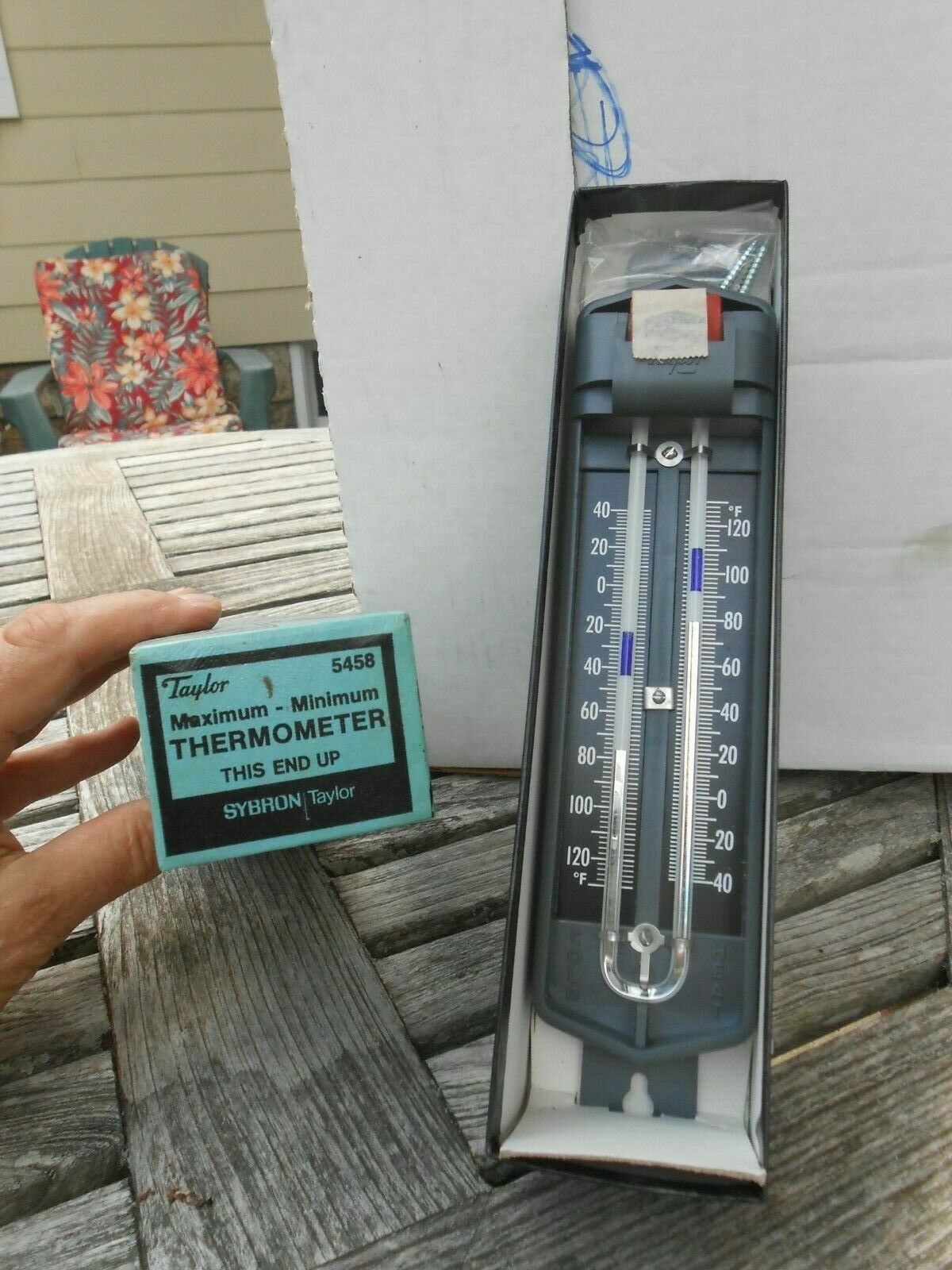 Taylor No. 5458 Maximum-mimimum (low) Self Registering Thermometer, New Open Box