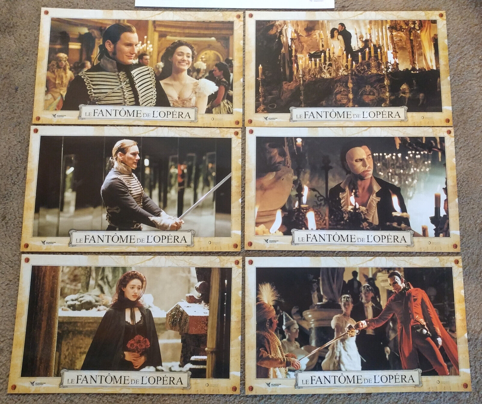 Phantom of the Opera 2004 Movie French Lobby Card Set 10 Webber Rossum Butler