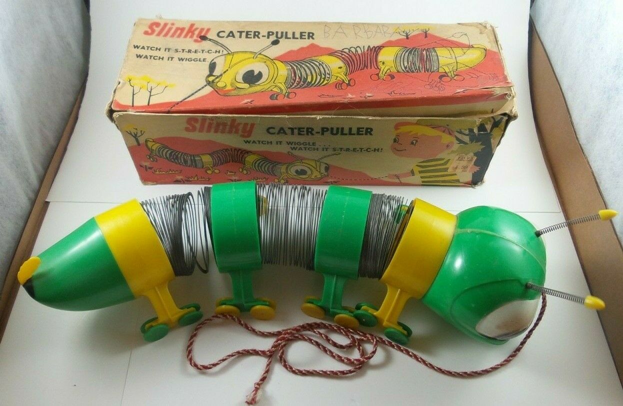 Vintage Slinky Cater-puller James Industries In Original Box Caterpillar # 310