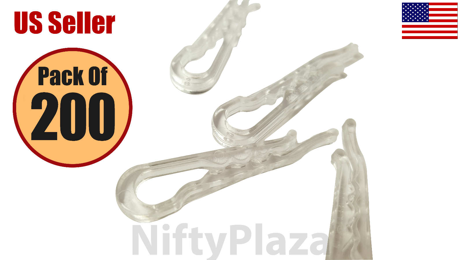 Niftyplaza 200 Clear Plastic Alligator Clips For Shirts Folding Ties Socks Pants