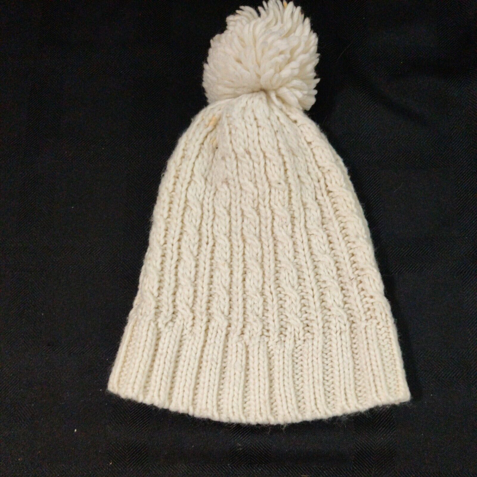 Winter White Handmade Knitted Winter Cap / Hat