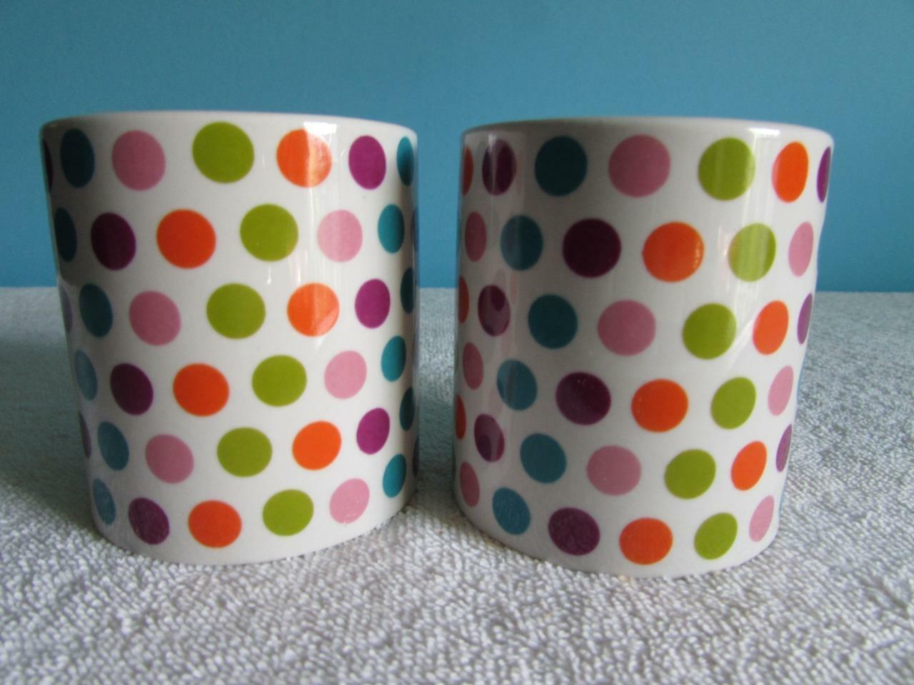 2 - Multi Color Polka Dot Coffee Cups