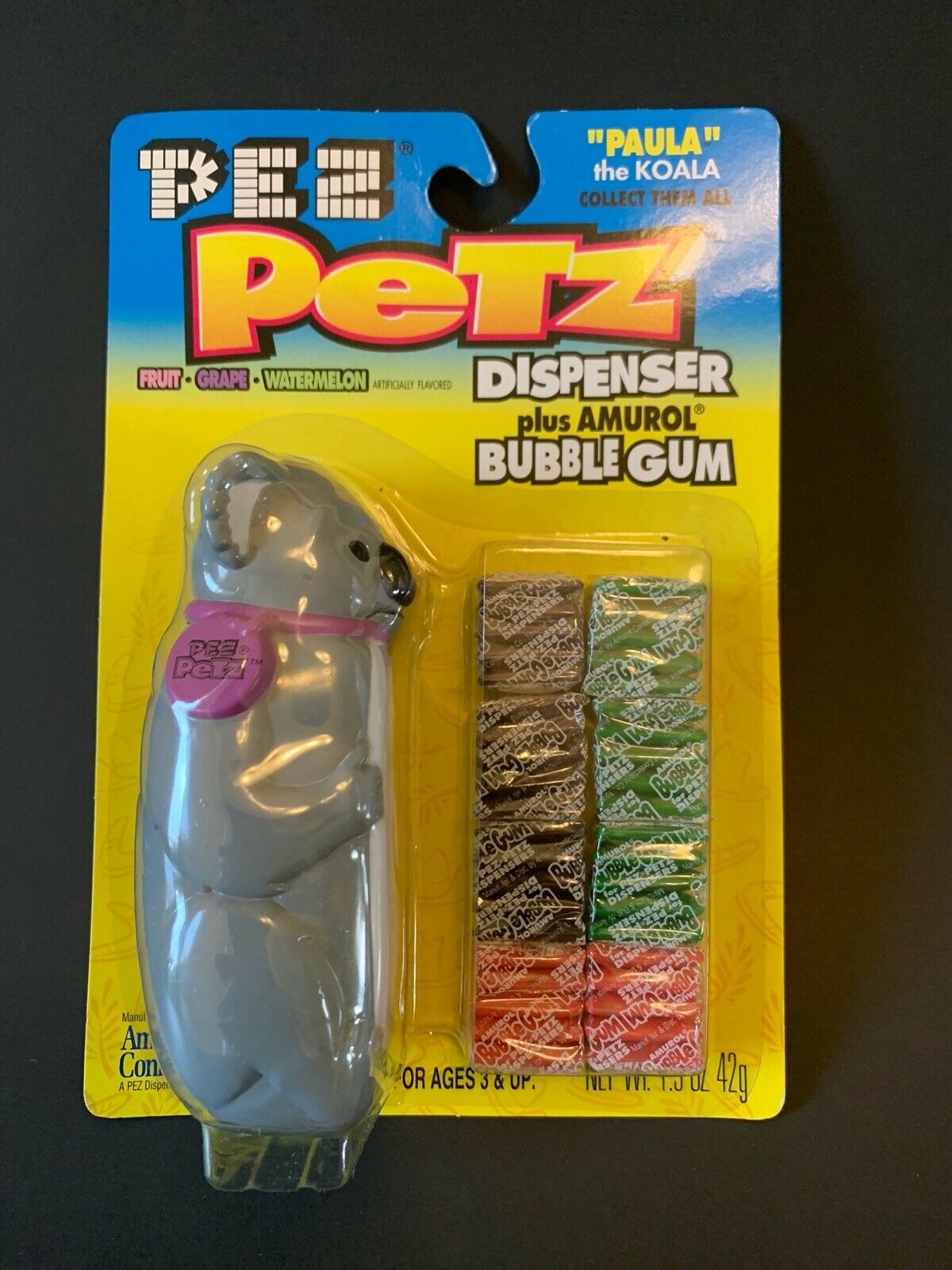 Pez Petz Dispenser ~ Paula The Koala ~ Bubble Gum