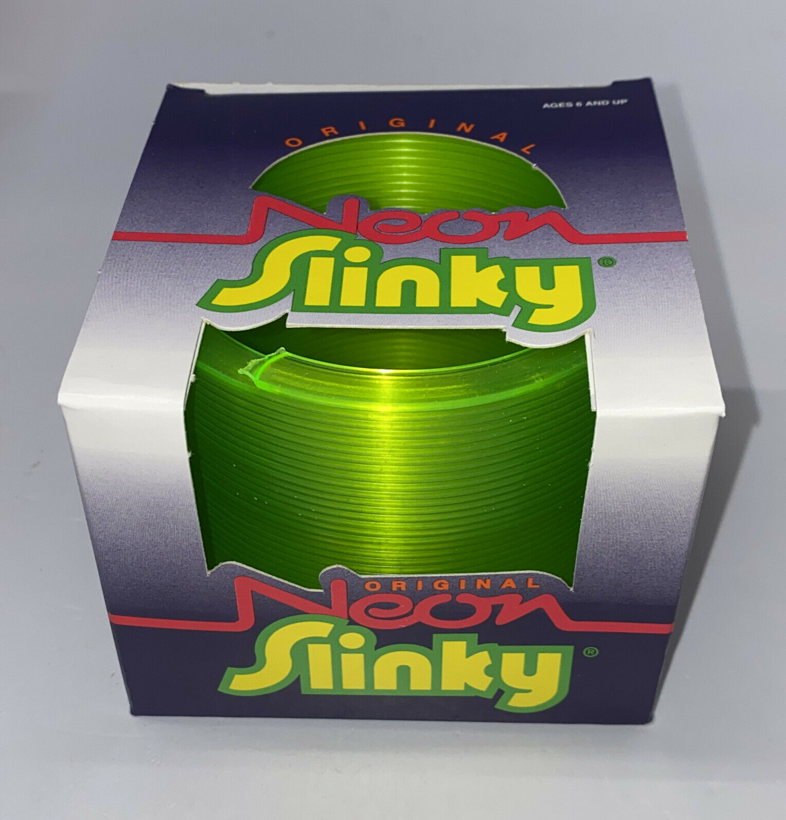 Vintage James Original Transluscent Neon Yellow/green Slinky, Not Poof!