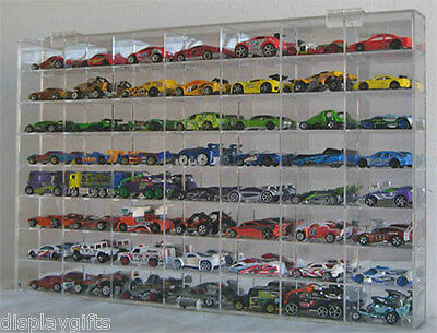 56 Hot Wheels 1:64 Scale Diecast Display Case, Uv Protection Acrylic, Ahw64-56