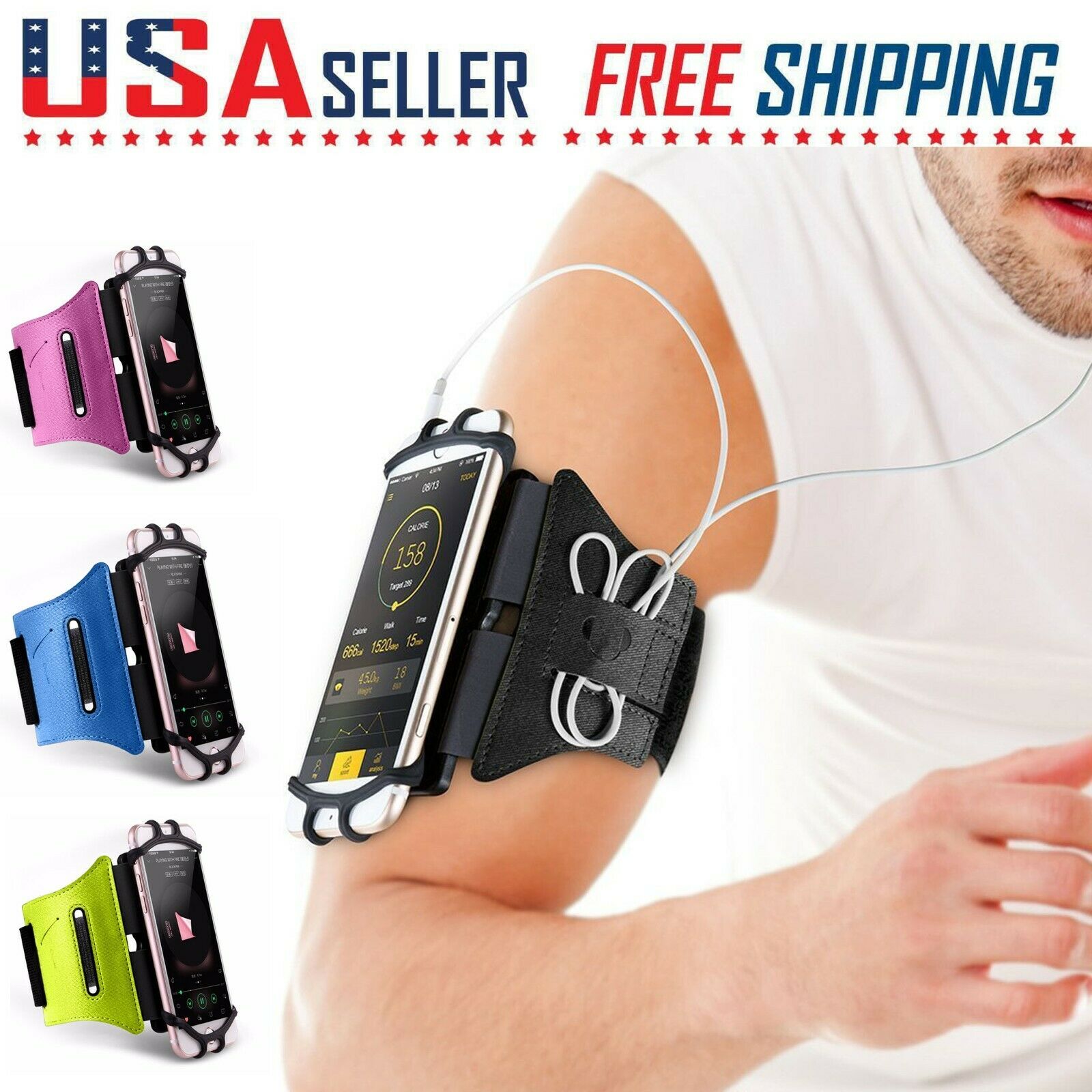 Cell Phone Sports Arm Band Holder Running Jogging Workout Gym Bike Iphone Galaxy