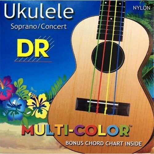 NEW - DR Multi-Color Soprano/Concert Ukulele String Set, UMCSC