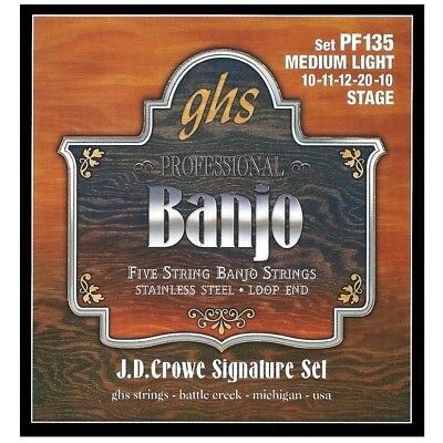 Ghs Pf135 Jd Crowe Signature 5-string Stainless Steel Banjo Strings