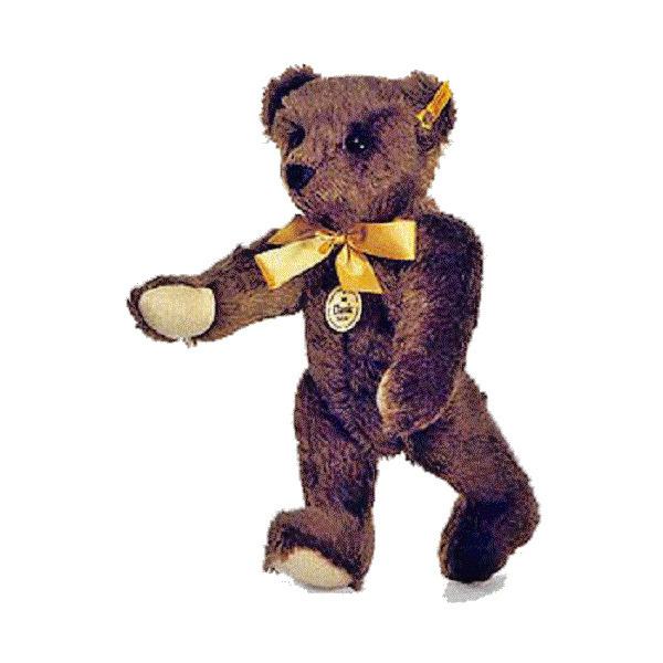 Genuine STEIFF Classic 1909 Growler Teddy Bear Fully Jointed Chocolate Brown 13