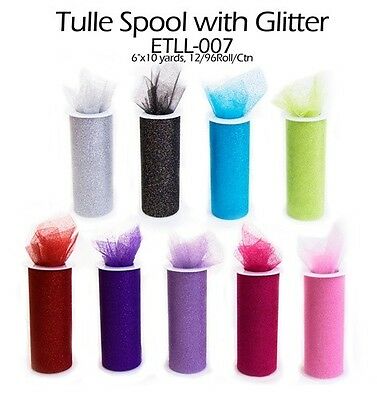 Glitter Tulle Spool Rolls Fabric Net, 5-1/2-inch, 10-yard