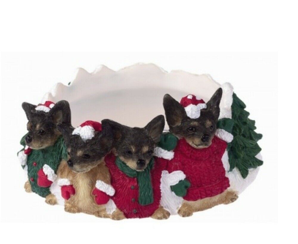 Chihuahua Holiday Candle Topper Ring Black