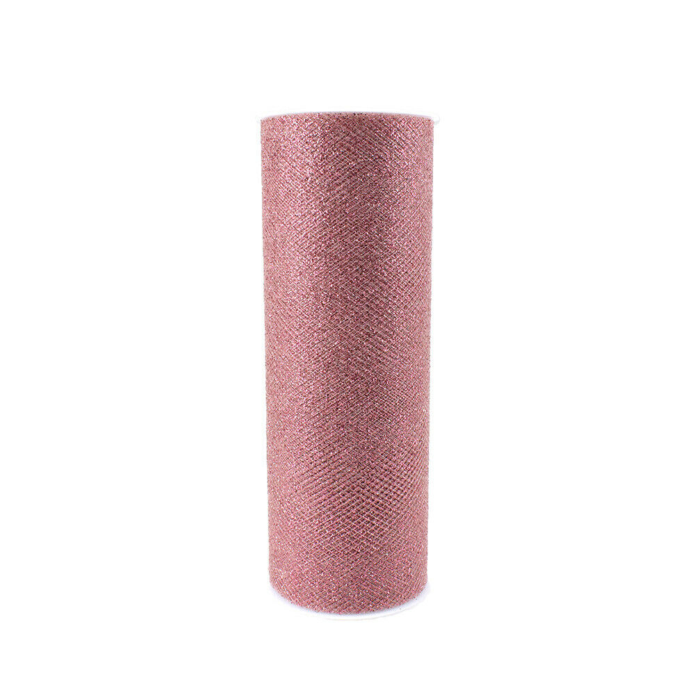 Glitter Tulle Spool, Rose Gold, 6-Inch, 10-Yards