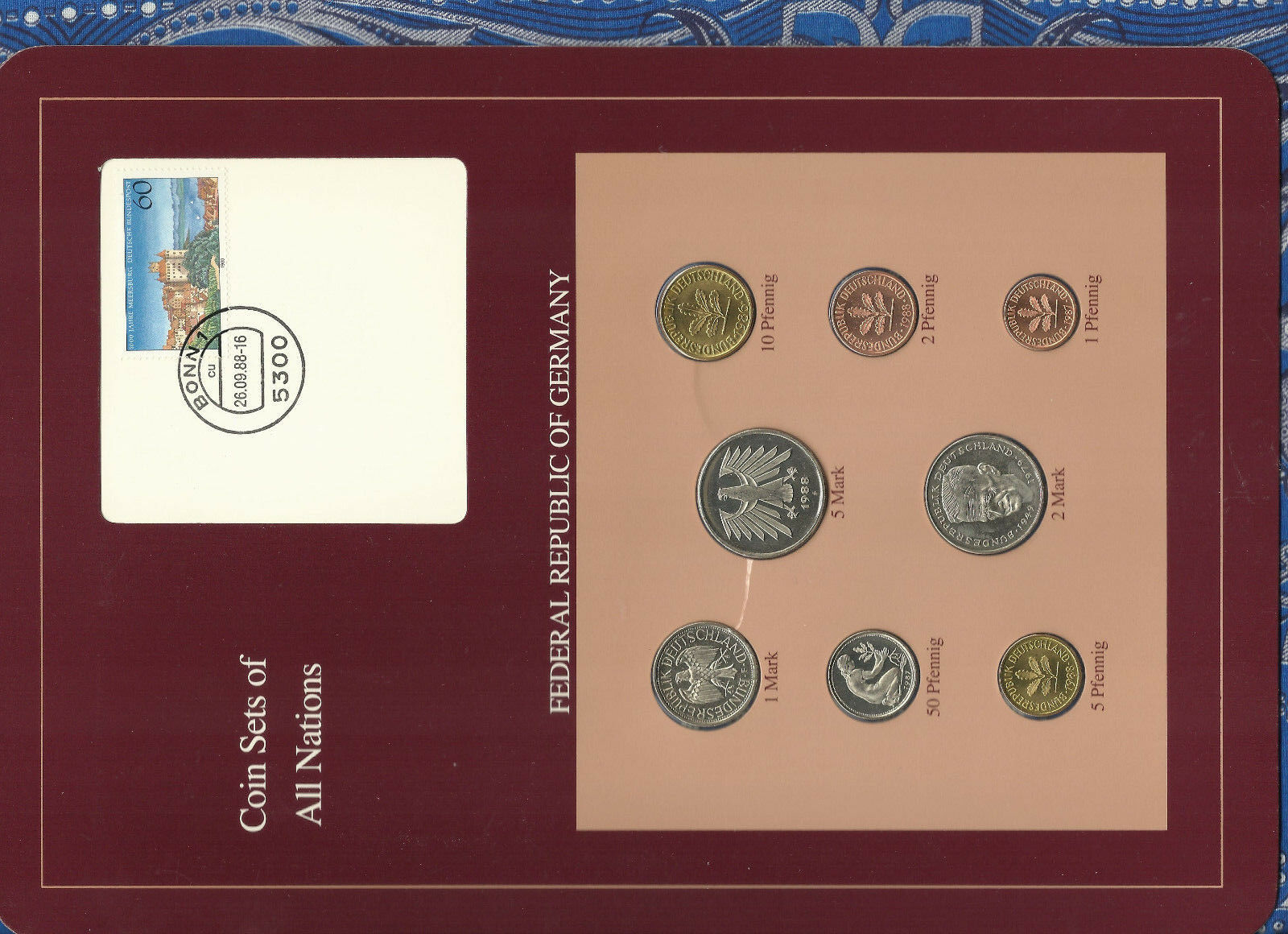 Coin Sets Of All Nations Germany 1986 - 1988 Unc  2,5 Mark 1988 1 Mark 1986