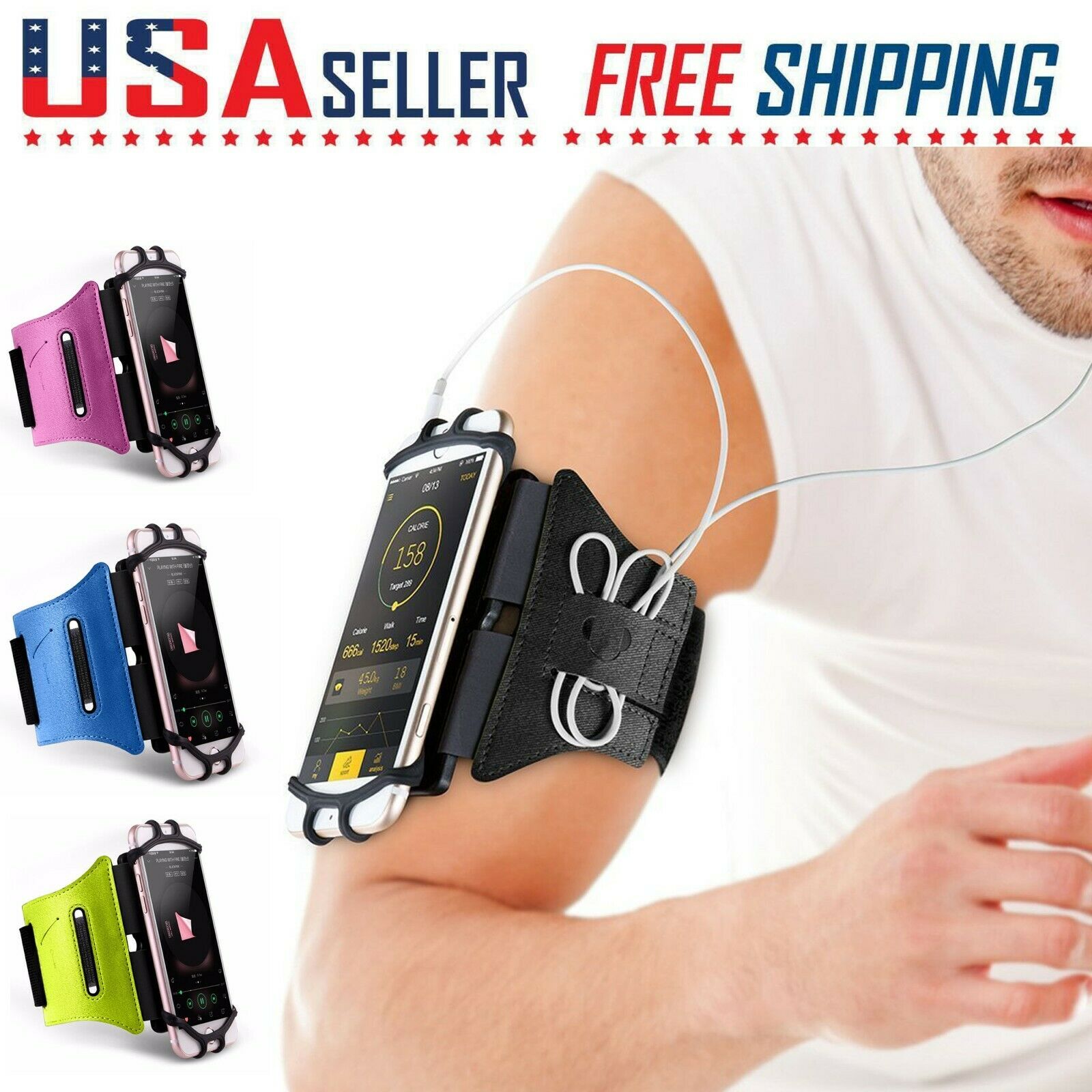 Cell Phone Sports Arm Band Running Jogging Workout Gym Holder Iphone Galaxy