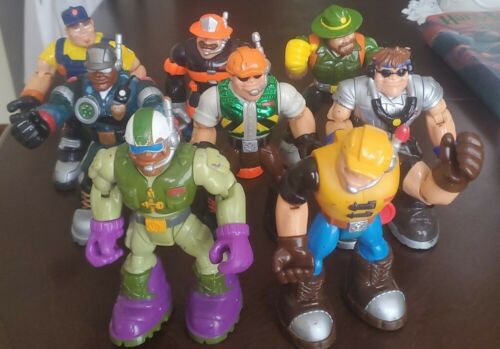 Lot Of 8 1997,00,01,02 Mattel Fisher Price Rescue Heroes 6" Action Figures