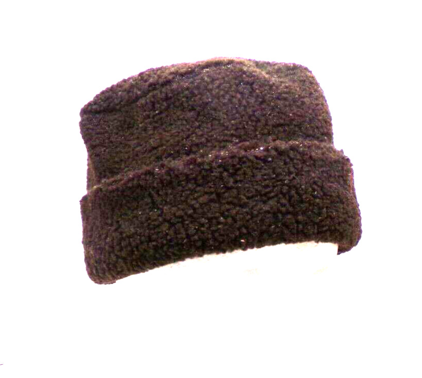Brown  Berber  Fleece Roll Brim Winter Hat Stretchy Fits All  Bon88craft