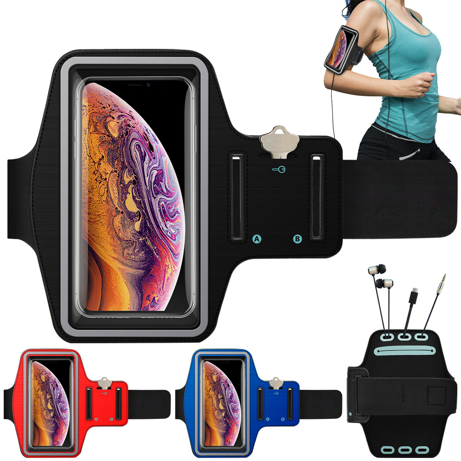 Sports Running Arm Band Cell Phone Case Holster For Iphone Xs Max X Xr 7 8 Plus