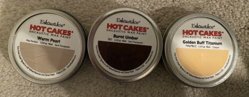 Encaustic  Lot Of 3 Hot Cakes Tins By Enkaustikos Brand New