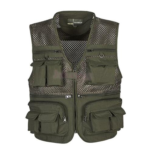 Men's Multi-pocket Fishing Mesh Vest Photography Quick-dry Jacket Zip Waistcoat
