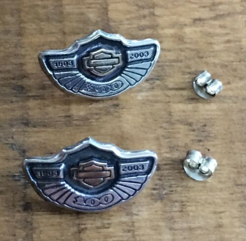 Harley Davidson 100th Anniversary MOD Sterling Silver / 10K Gold Earrings