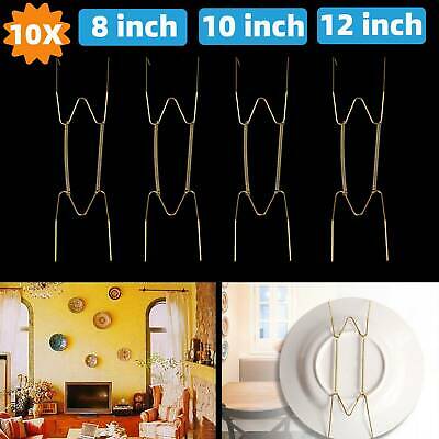 10pcs W-shape Wall Display Plate Dish Hangers For Home Decor 6-16'' Decor Holder