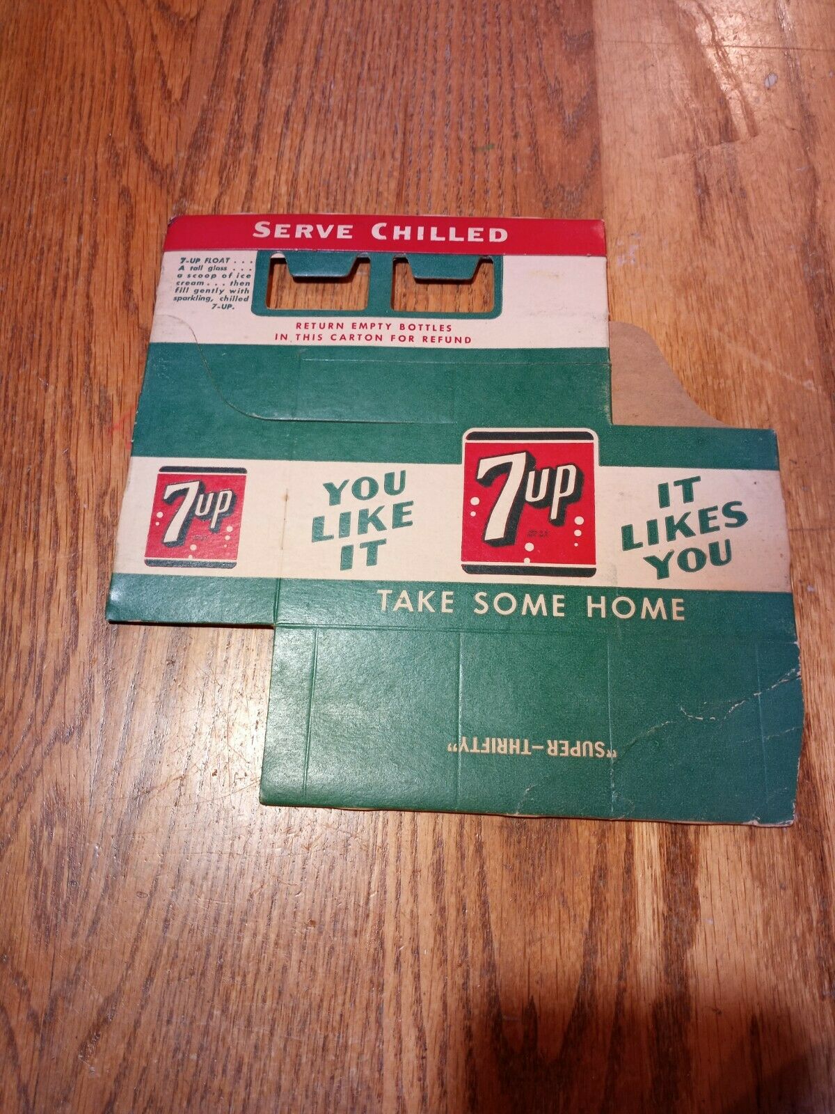 Vintage 7-up 6 Pack Carton-carrier You Like It It Likes You  Nos Excellent