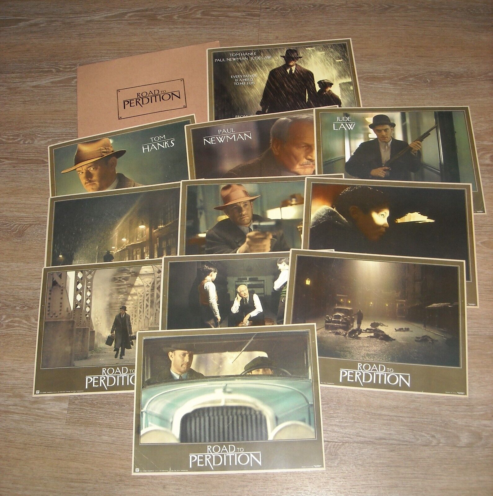 2002 Road To Perdition Set Of 11 Lobby Cards In Envelope Tom Hanks Paul Newman