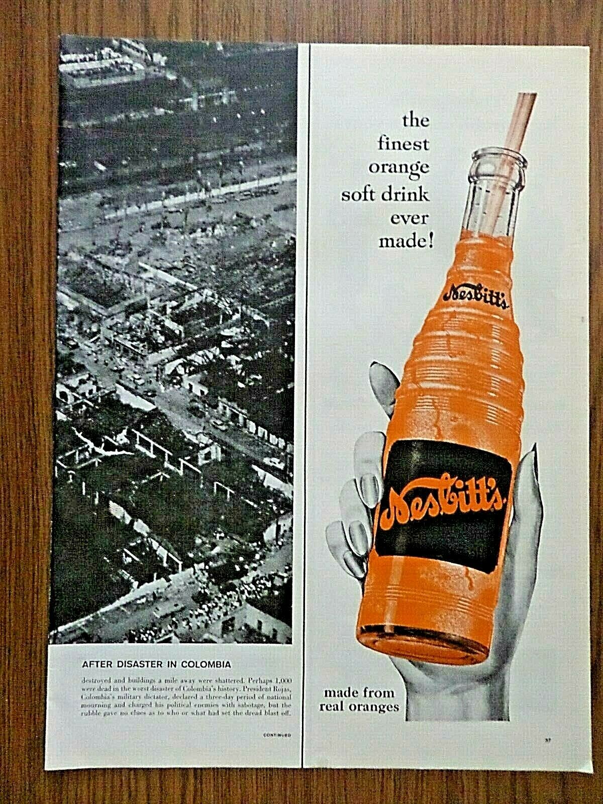 1956 Nesbitt's California Orange Soda Ad  Finest Orange Soft Drink Ever Made
