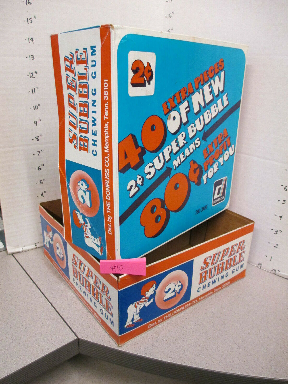 Super Bubble Chewing Bubble Gum Donruss 1960s 260 Count 2 Cent Candy Box #10