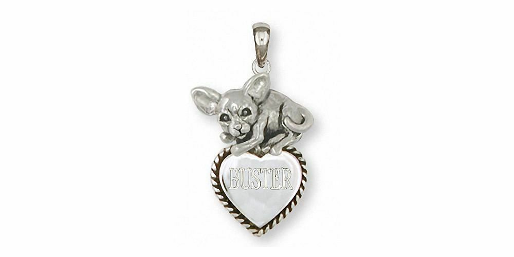 Chihuahua Pendant Jewelry Sterling Silver Handmade Dog Pendant Cu19-tp