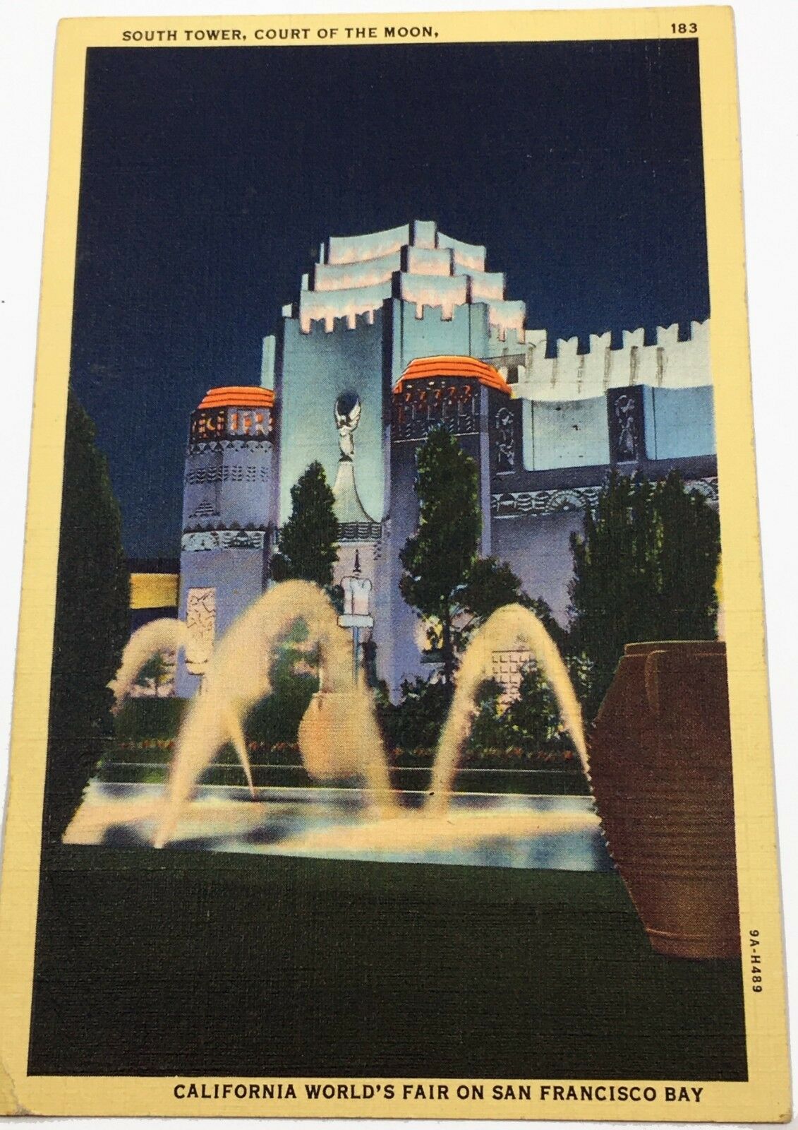 1939 Postcard California World's Fair Court Of The Moon San Francisco