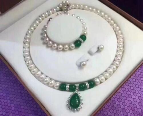 Certified Natural Fresh Water Pearl Necklace Bracelet Earring Set Women Gift