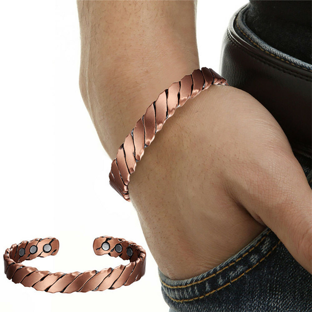 Copper Magnetic Bracelet Arthritis Pain Relief Carpal Tunnel (twisted W/pouch)