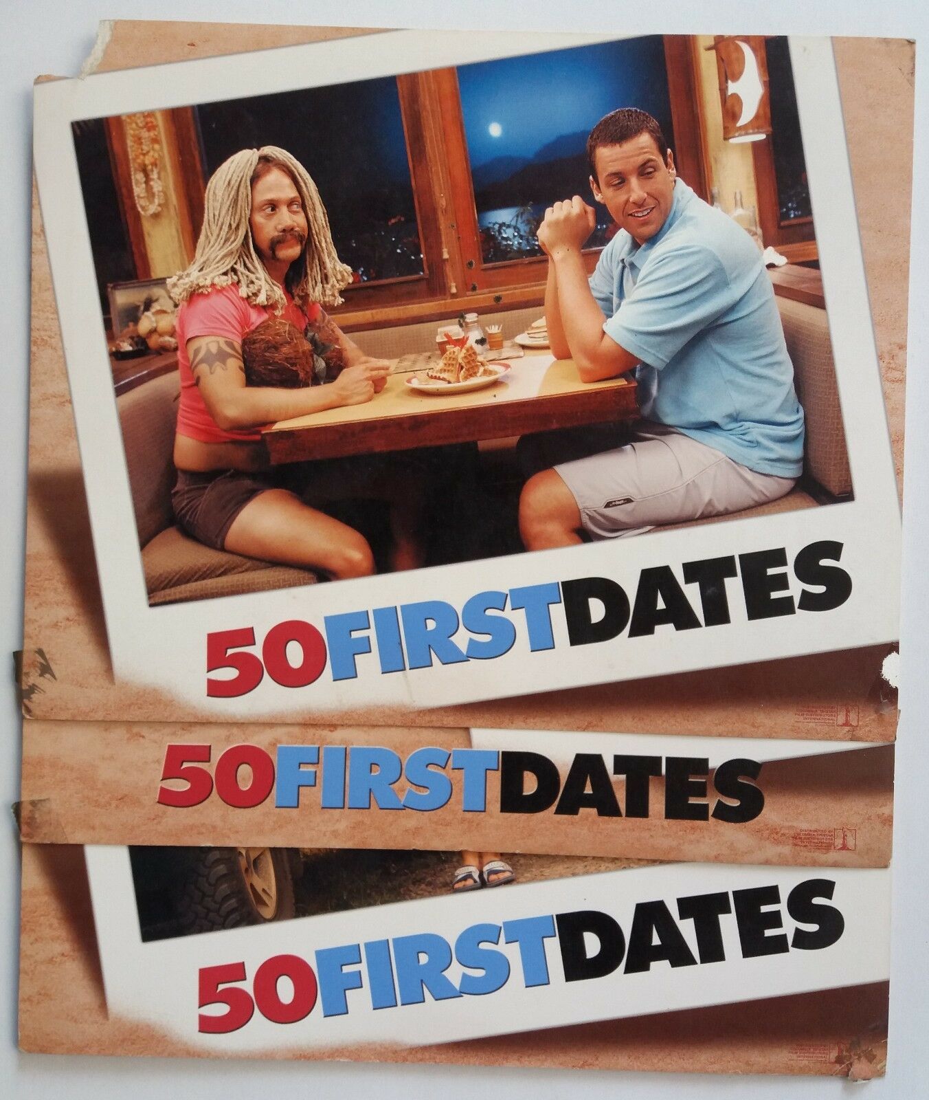 50 First Dates 2004 Original Us Movie Lobby Card Size -8x10 Inch 3 Piece