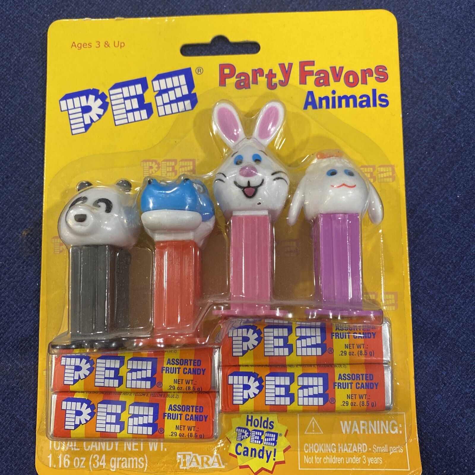*vintage* Pez Party Favors Animals 4 Mini Dispensers W/ Candy New
