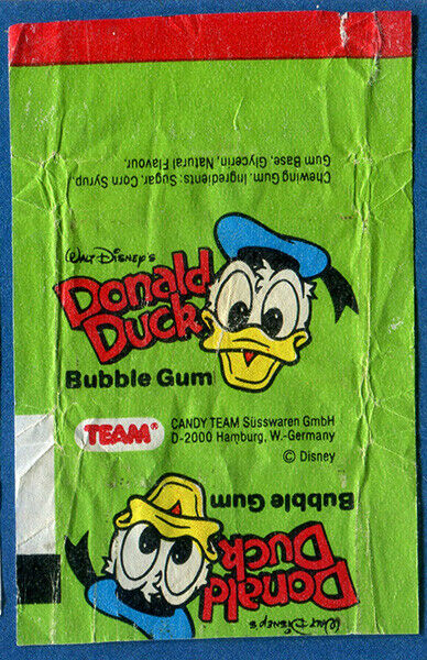 Donald Duck. Chewing / Bubble Gum Wrapper. Germany.