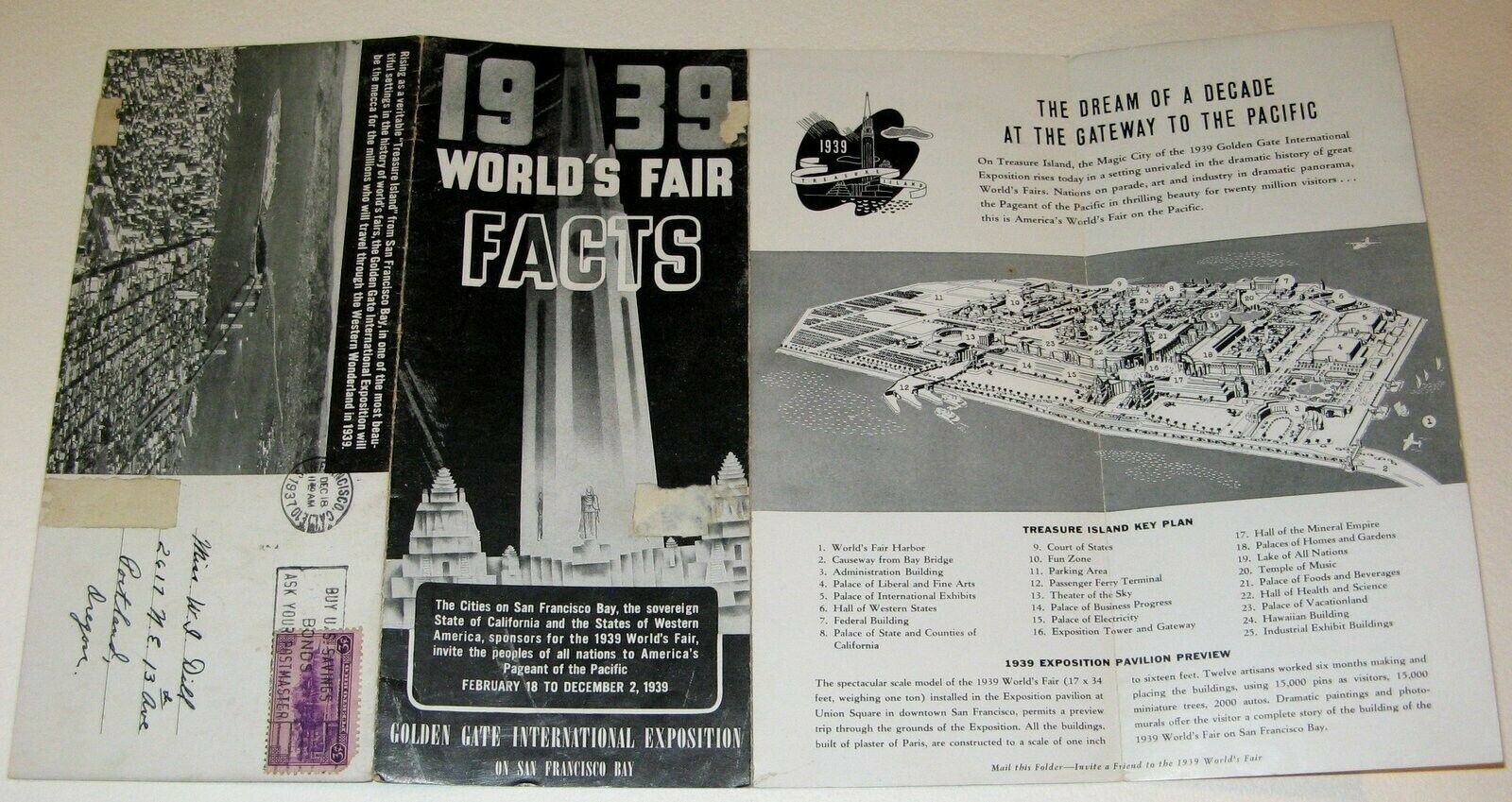 GOLDEN GATE INTERNATIONAL EXPOSITION 1939 WORLD'S FAIR * 1937 PROMO PAMPHLET GGE