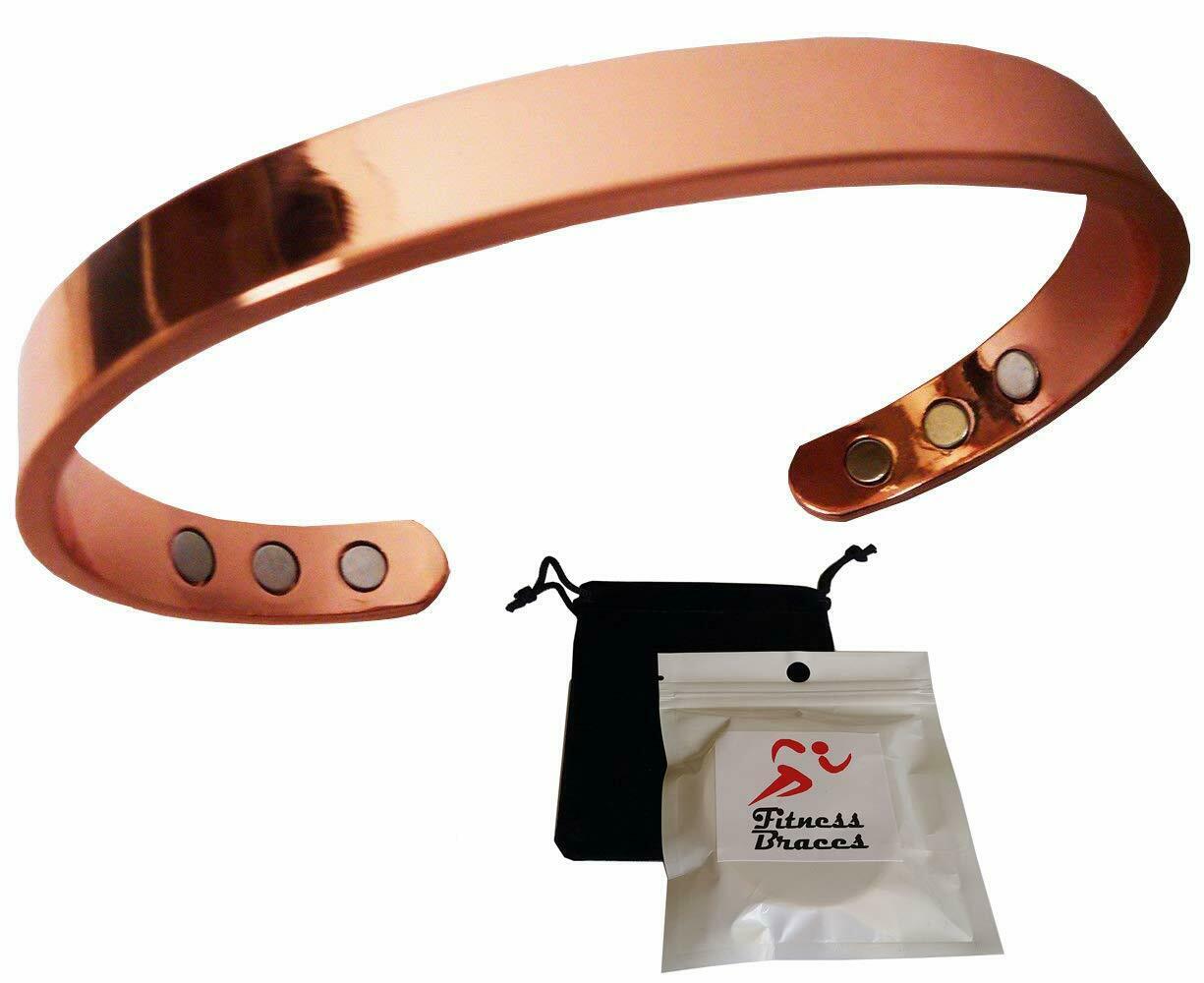 Copper Magnetic Bracelet Golf Arthritis Pain Relief Men Women Cuff W/free Pouch
