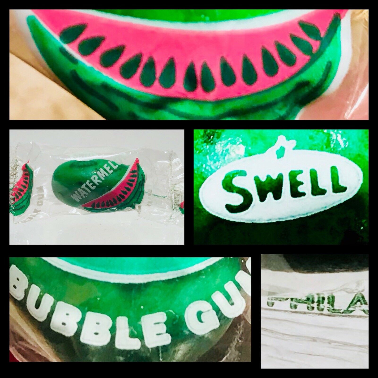 Vintage 1991 Swell Watermelon Bubble Gum Piece Container Candy Sealed