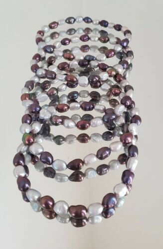 Freshwater Multicolor Pearl 5 Piece Stretch Bracelet Set