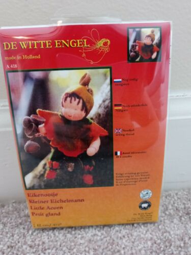 De Witte Engel Felting Elf Pixie - Little Acorn Doll Kit  #a 418 Made In Holland