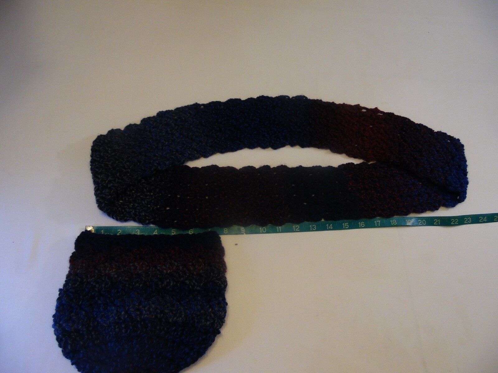 NEW 2 pcs Handmade Crochet Infinity scarf & Hat/Beanie Dark Colors