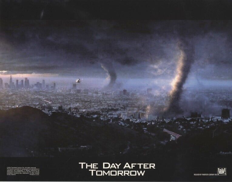 Day After Tomorrow Original 11x14 Lobby Card Tornados Los Angeles Helicopters